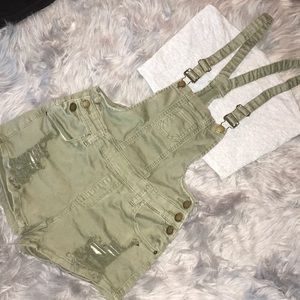 Bundle Outfit -Tube Top Paired with Overall Shorts